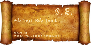 Ványi Róbert névjegykártya