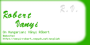 robert vanyi business card